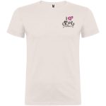Men’s 100% cotton jersey branded t-shirt, 155 g/m², Roly Beagle taupe colour screen printing view