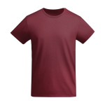 Men’s organic cotton jersey t-shirt, 175 g/m², Roly burgundy colour