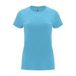Women’s 100% cotton jersey t-shirt, 170 g/m², Roly turquoise colour