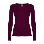 Women’s 100% cotton jersey t-shirt, 160 g/m², Roly burgundy colour