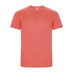 Children’s technical t-shirt with 50% recycled polyester, 135 g/m², Roly coral colour