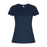 Women’s technical t-shirt with 50% recycled polyester, 135 g/m², Roly navy-blue colour