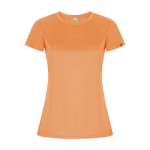 Women’s technical t-shirt with 50% recycled polyester, 135 g/m², Roly neon orange colour