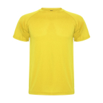 Men’s pique-knit technical polyester t-shirt, 150 g/m², Roly yellow colour