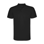 Children’s pique-knit technical polyester polo shirt, 150 g/m², Roly black colour