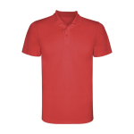 Children’s pique-knit technical polyester polo shirt, 150 g/m², Roly red colour