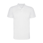 Children’s pique-knit technical polyester polo shirt, 150 g/m², Roly white colour