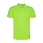 Children’s pique-knit technical polyester polo shirt, 150 g/m², Roly lime colour