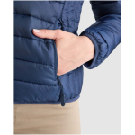 Women’s padded polyester jacket with hood, 290 g/m², Roly taupe colour close-up view 1