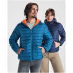 Women’s padded polyester jacket with hood, 290 g/m², Roly taupe colour lifestyle image 2