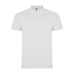 Men’s short-sleeve piqué-knit cotton polo shirt, 200 g/m², Roly white colour