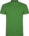 Men’s short-sleeve piqué-knit cotton polo shirt, 200 g/m², Roly tropical green colour