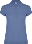 Women’s piqué-knit 100% cotton polo shirt, 200 g/m², Roly riviera blue colour