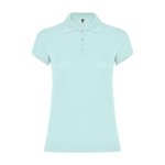 Women’s piqué-knit 100% cotton polo shirt, 200 g/m², Roly mint green colour