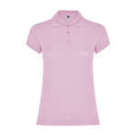 Women’s piqué-knit 100% cotton polo shirt, 200 g/m², Roly light pink colour