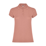 Women’s piqué-knit 100% cotton polo shirt, 200 g/m², Roly salmon colour