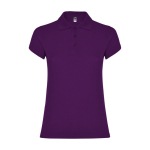 Women’s piqué-knit 100% cotton polo shirt, 200 g/m², Roly purple colour