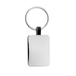 Rectangular keyring in recycled zinc alloy silver colour