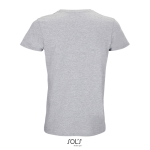 Unisex crew-neck cotton T-shirt, 150 g/m2, SOL'S Crusader marbled grey colour rear view
