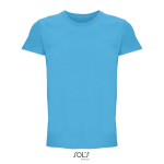 Unisex crew-neck cotton T-shirt, 150 g/m2, SOL'S Crusader cyan blue colour