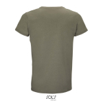 Unisex crew-neck cotton T-shirt, 150 g/m2, SOL'S Crusader military green colour rear view