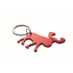Recycled aluminium keyring and bottle opener in reindeer shape red colour fourth view