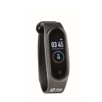 Branded sports watch, LCD touchscreen black colour view with print area