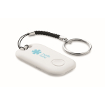 Wireless pocket tracker with carabiner white colour third main view