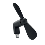 Portable phone fan with USB-C port connection black colour