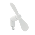 Portable phone fan with USB-C port connection white colour