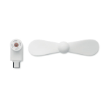 Portable phone fan with USB-C port connection white colour