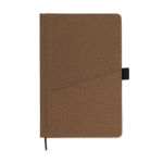 Synthetic leather notebook, hard cover, mobile pocket, A5 lined pages