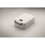 Large recycled PP lunchbox with airtight lid, 2.2L white colour photographic view