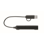 USB hub made from recycled plastic, ideal for events black colour second view
