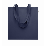 Recycled cotton shopping bag, 140 g/m2 blue colour