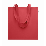 Recycled cotton shopping bag, 140 g/m2 red colour