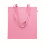 Recycled cotton shopping bag, 140 g/m2 pink colour