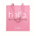 Recycled cotton shopping bag, 140 g/m2 pink colour main view