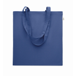 Recycled cotton shopping bag, 140 g/m2 royal blue colour