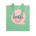 Recycled cotton shopping bag, 140 g/m2 mint green colour main view