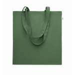 Recycled cotton shopping bag, 140 g/m2 dark green colour