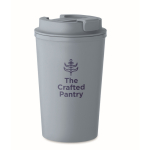 Double-wall cup made from corn, 350ml capacity blue gray colour main view