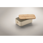 Lunchbox made from corn with bamboo lid and elastic closure, 1L beige colour main view