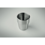 Stackable cup made of recycled stainless steel, 250ml matt silver colour