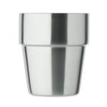Stackable cup made of recycled stainless steel, 250ml matt silver colour