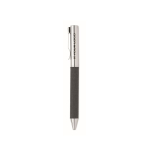 Twist-action pen with RPET detail, blue ink black colour view with print area