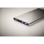 External aluminium battery charger, with colours, 8,000mAh matt silver colour fourth photographic view