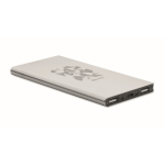 External aluminium battery charger, with colours, 8,000mAh matt silver colour main view