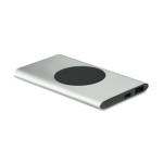 Wireless charging power bank in recycled aluminium, 5,000 mAh