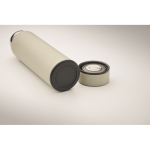 Recycled stainless steel thermal bottle, 420ml capacity off white colour third photographic view